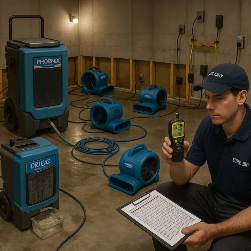 Structural Drying and Dehumidification process in Marengo, IL